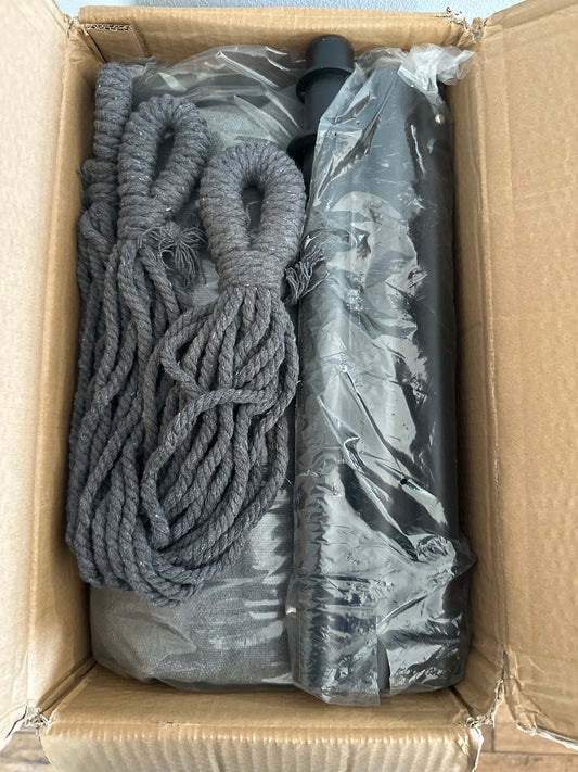 Hanging Rope Swing Chair with Soft Pillow and Cushions-Gray