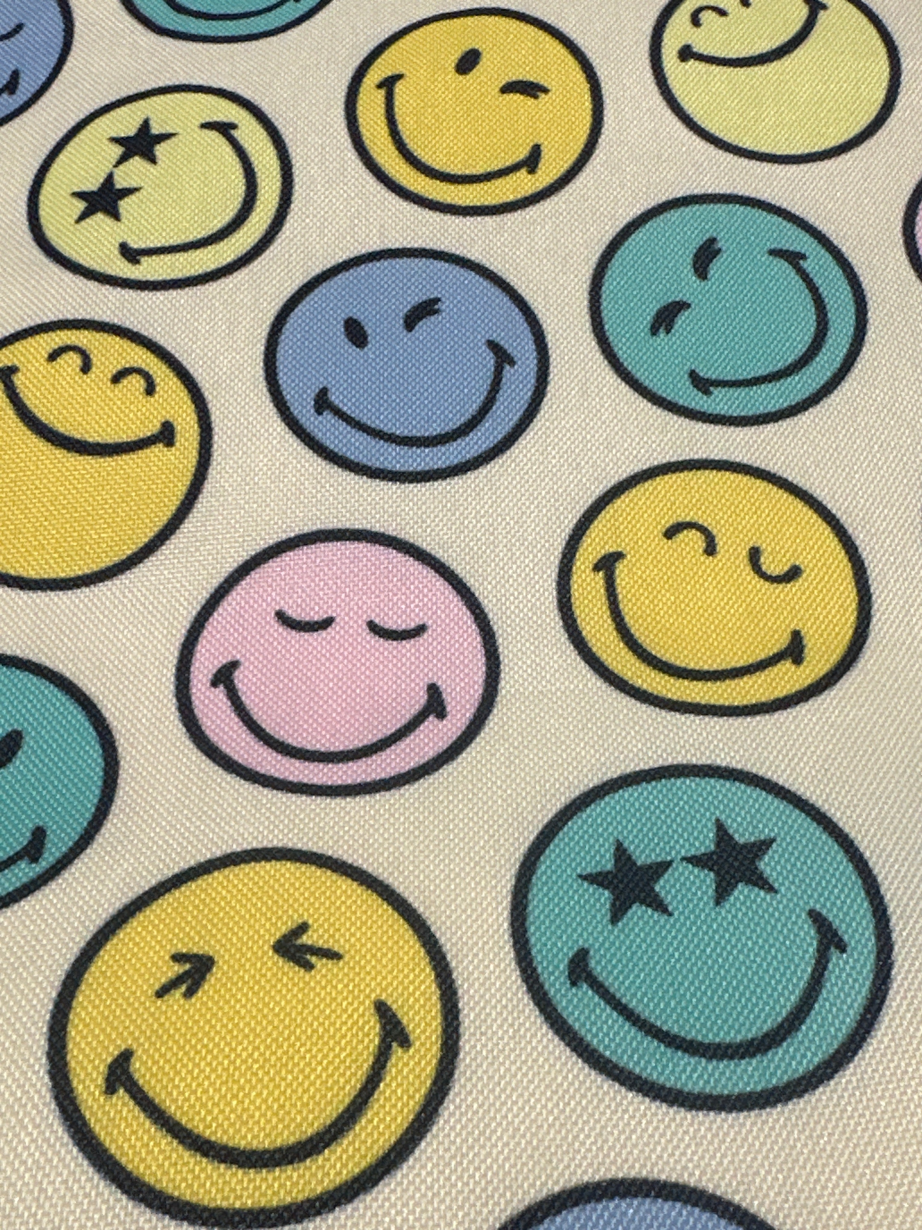 Yoobi SmileyWorld Binder Zip Case Pastel Smiley Faces 3 Ring Pencil Pouch New