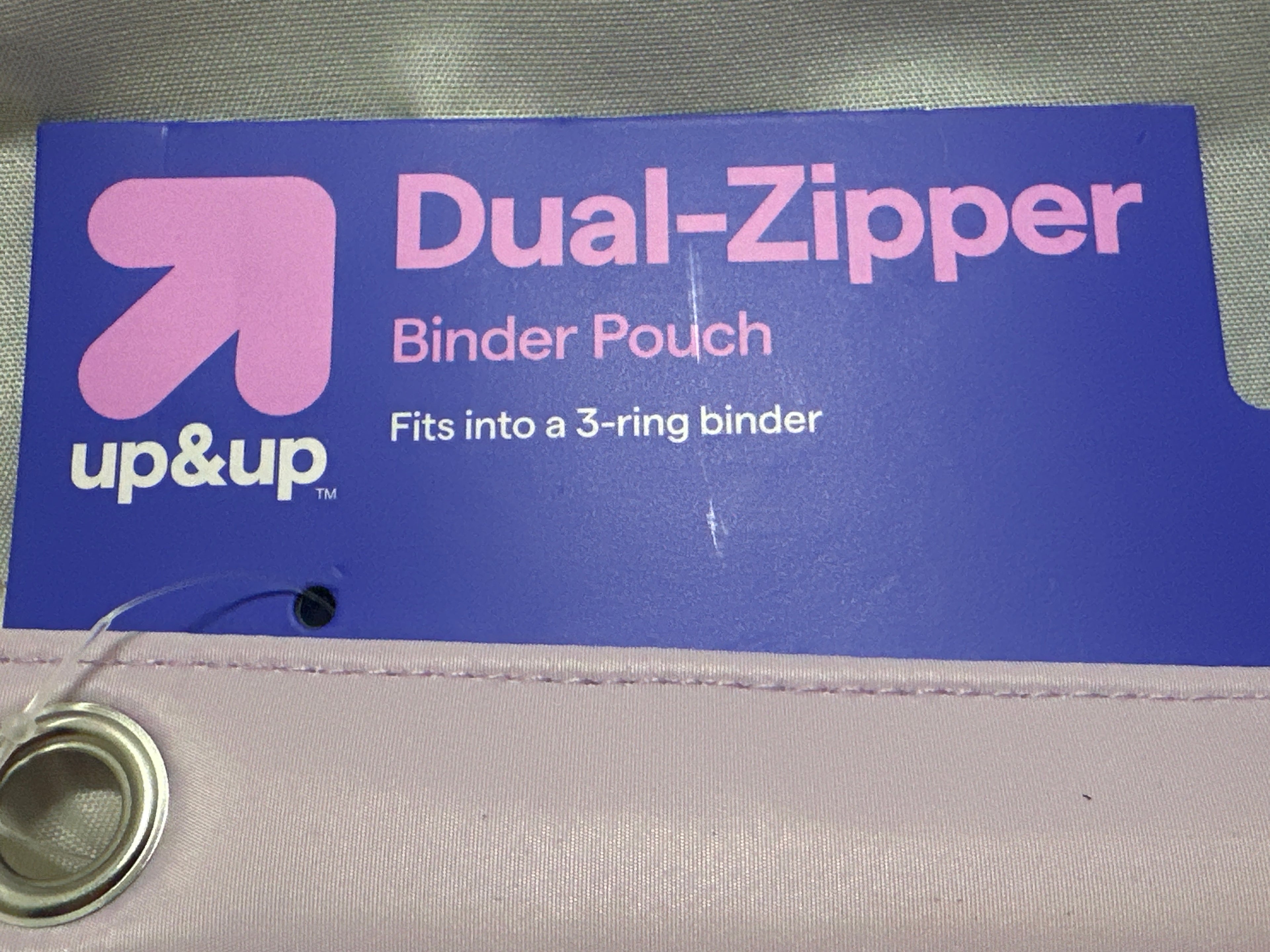 Up&Up Dual Zipper Binder Pencil Pouch Floral 3 Ring 10x7.25 School Organizer