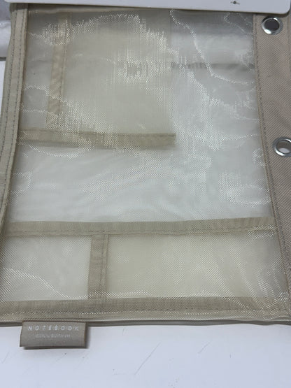 Notebook Collective Clear Mesh Accessories Pouch Beige Binder Zip Case New