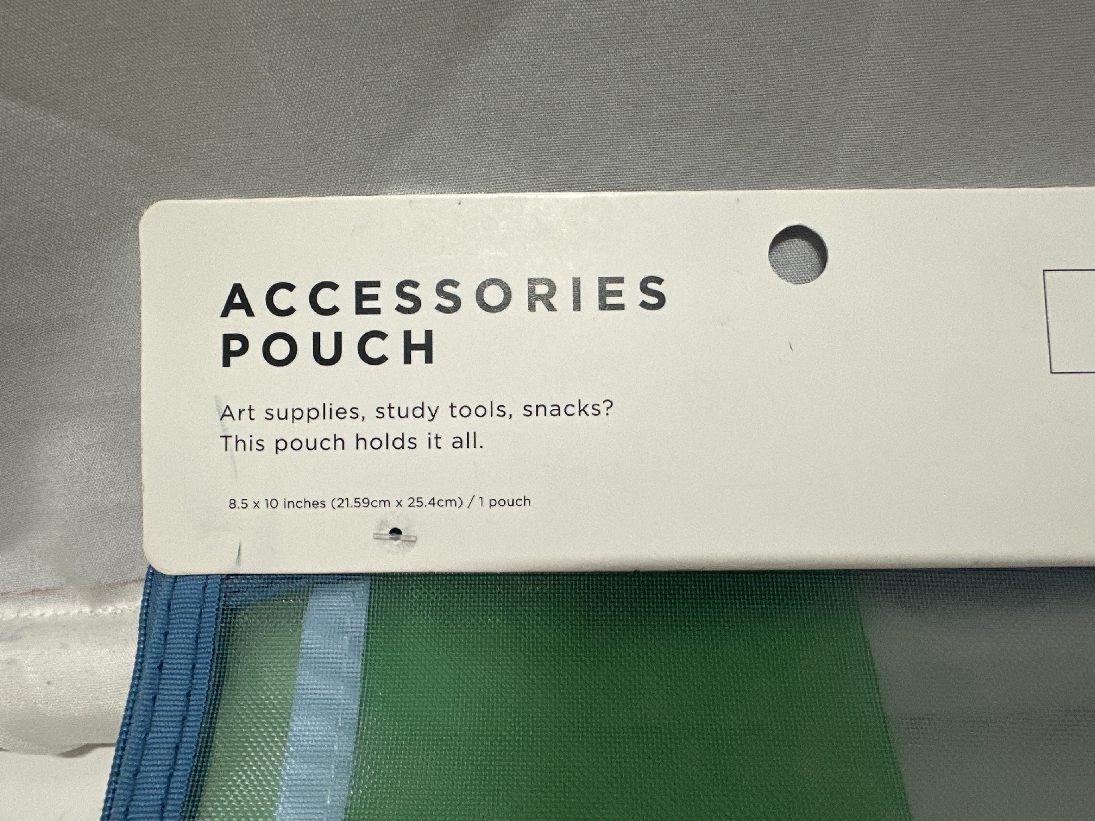 Notebook Collective Clear Mesh Accessories Pouch Blue Green Binder Zip Case