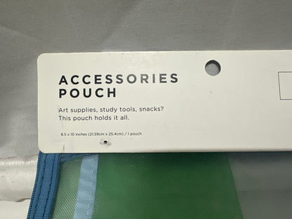 Notebook Collective Clear Mesh Accessories Pouch Blue Green Binder Zip Case
