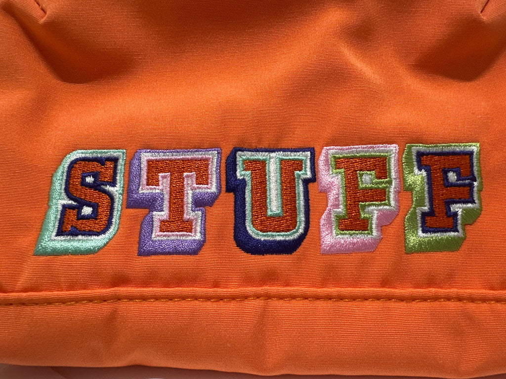 Heyday STUFF Tech Pouch Coral Orange Zipper Travel Cable Accessory Organizer