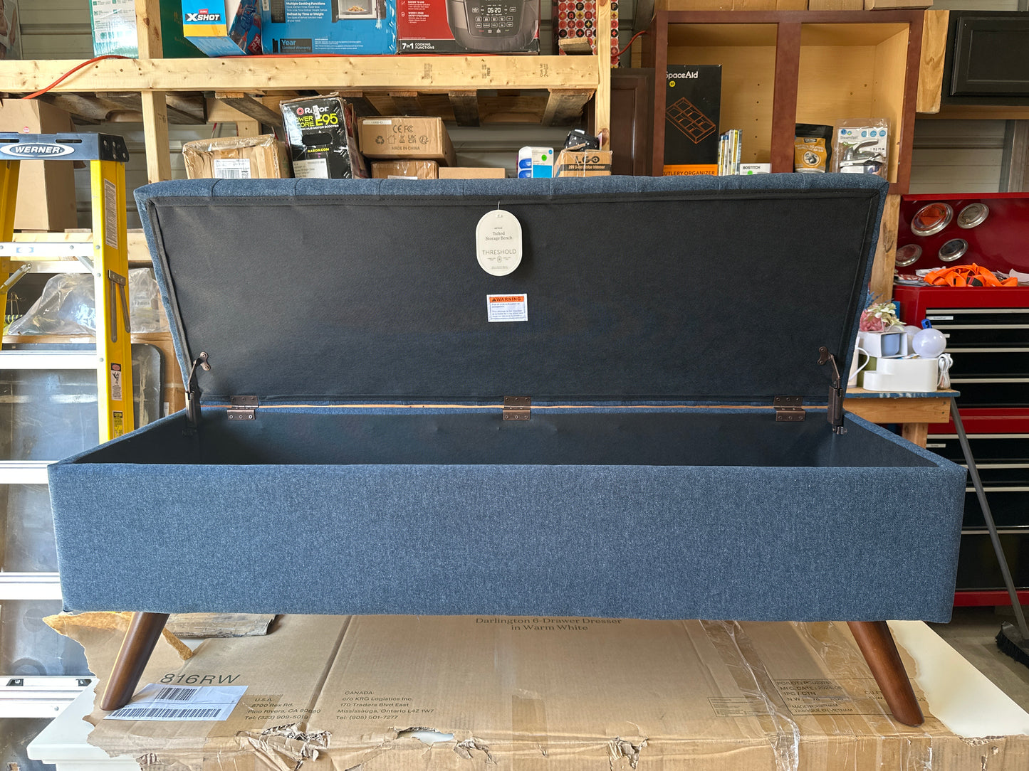 Arthur Tufted Storage Bench - Threshold™-Navy