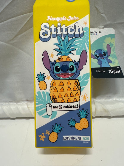 Disney Stitch Pineapple Juice Cart Silicone Pencil Case Cosmetic Pouch Yellow