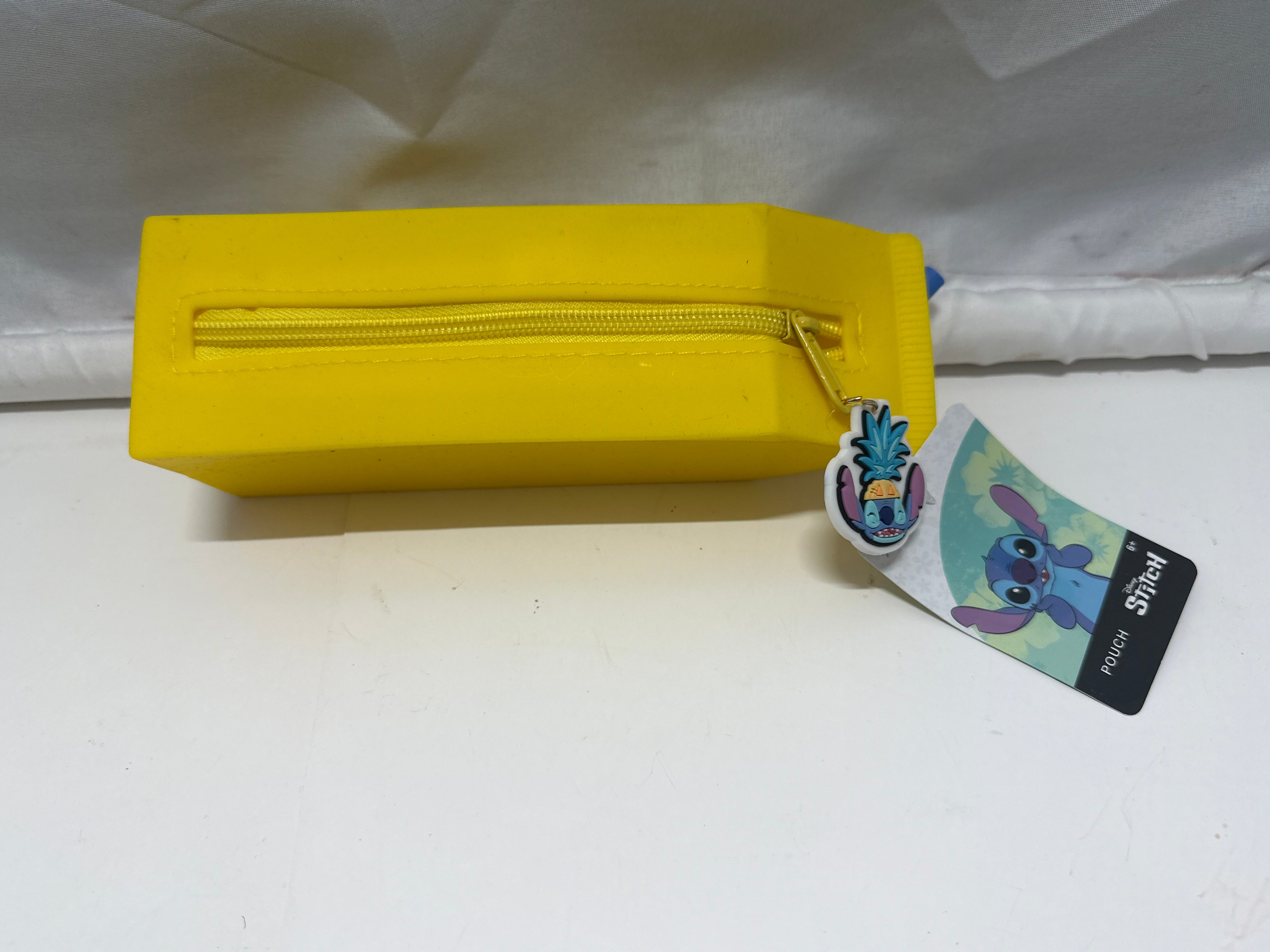 Disney Stitch Pineapple Juice Cart Silicone Pencil Case Cosmetic Pouch Yellow