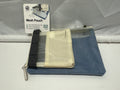 U Brands Mesh Tech Pouch 2 Pack Blue Beige Zipper Accessory Bags New