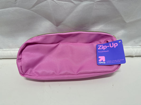 Up&Up Pink Zip-Up Pencil Pouch Zipper Pen Case School Office Storage