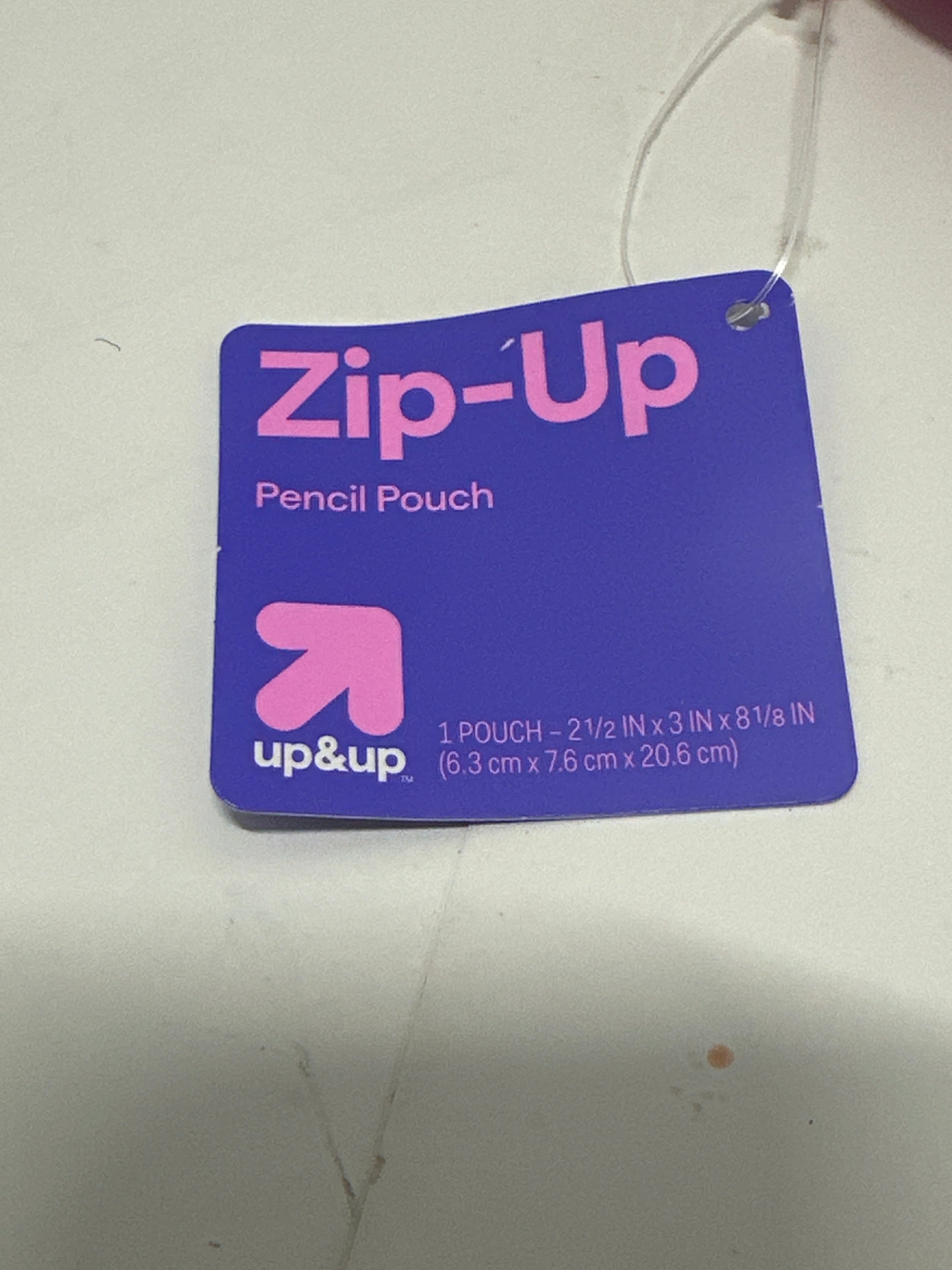 Up&Up Pink Zip-Up Pencil Pouch Zipper Pen Case School Office Storage