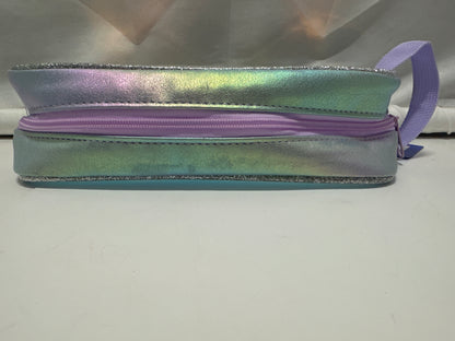 Up&Up Zip-Up Pencil Pouch Iridescent Clear Holographic Zipper Case 8.5x4.25