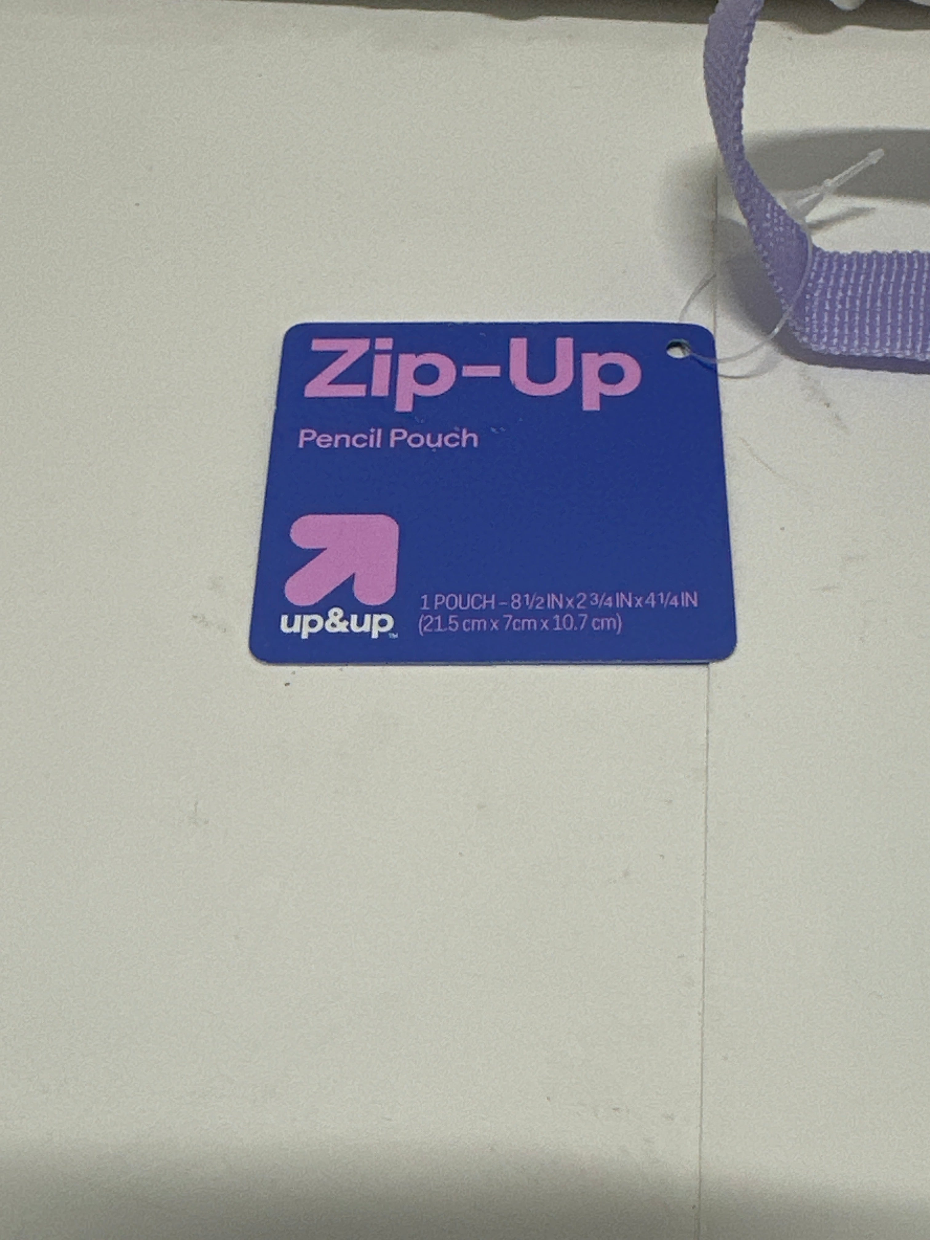 Up&Up Zip-Up Pencil Pouch Iridescent Clear Holographic Zipper Case 8.5x4.25