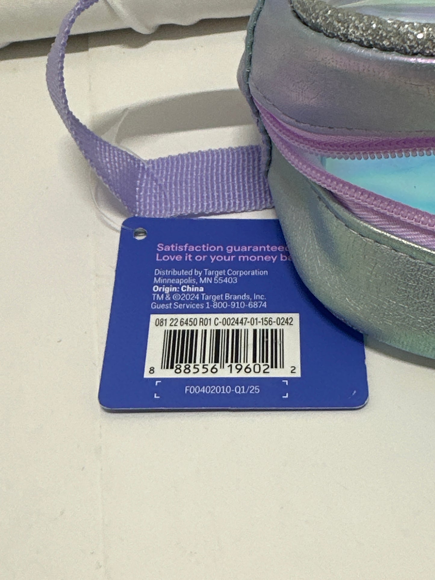 Up&Up Zip-Up Pencil Pouch Iridescent Clear Holographic Zipper Case 8.5x4.25