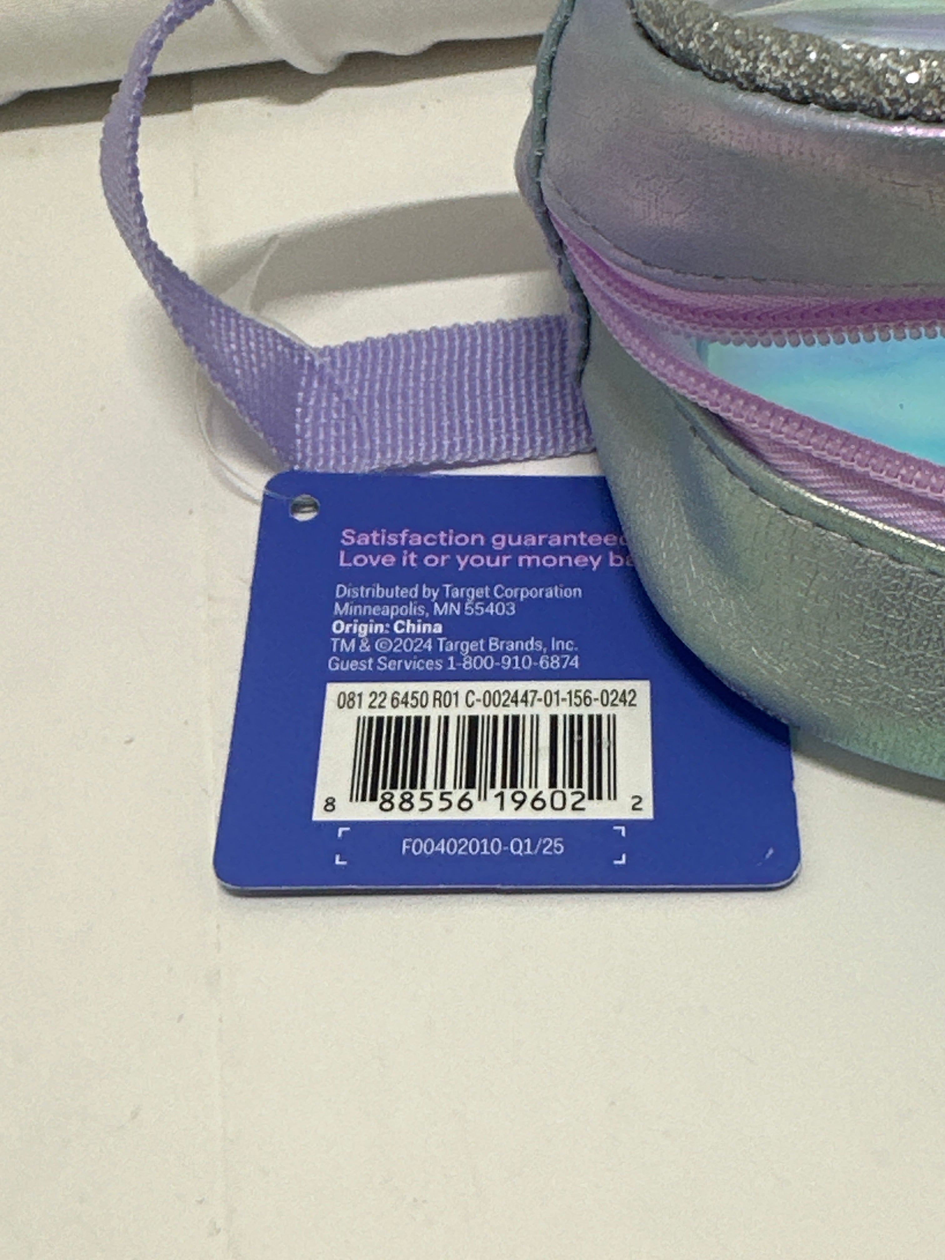 Up&Up Zip-Up Pencil Pouch Iridescent Clear Holographic Zipper Case 8.5x4.25