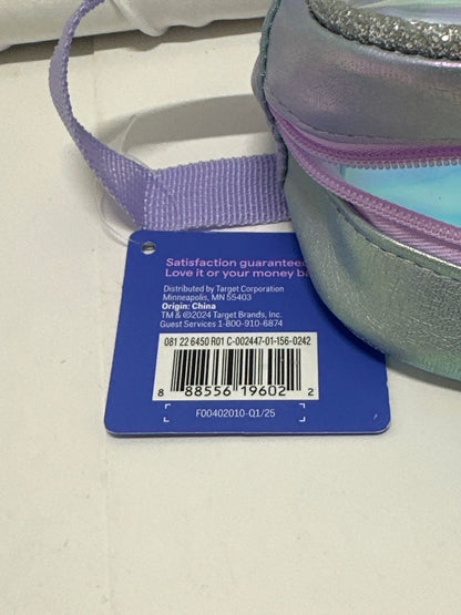 Up&Up Zip-Up Pencil Pouch Iridescent Clear Holographic Zipper Case 8.5x4.25