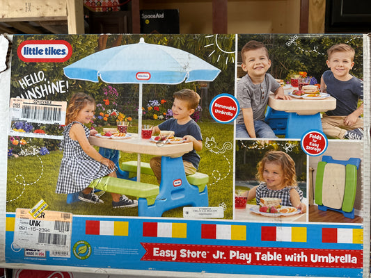 Little Tikes Easy Store Jr. Play Table with Umbrella