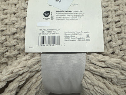 Threshold Chunky Knit Throw Blanket 50x60 Beige Soft Cozy Decorative Throw