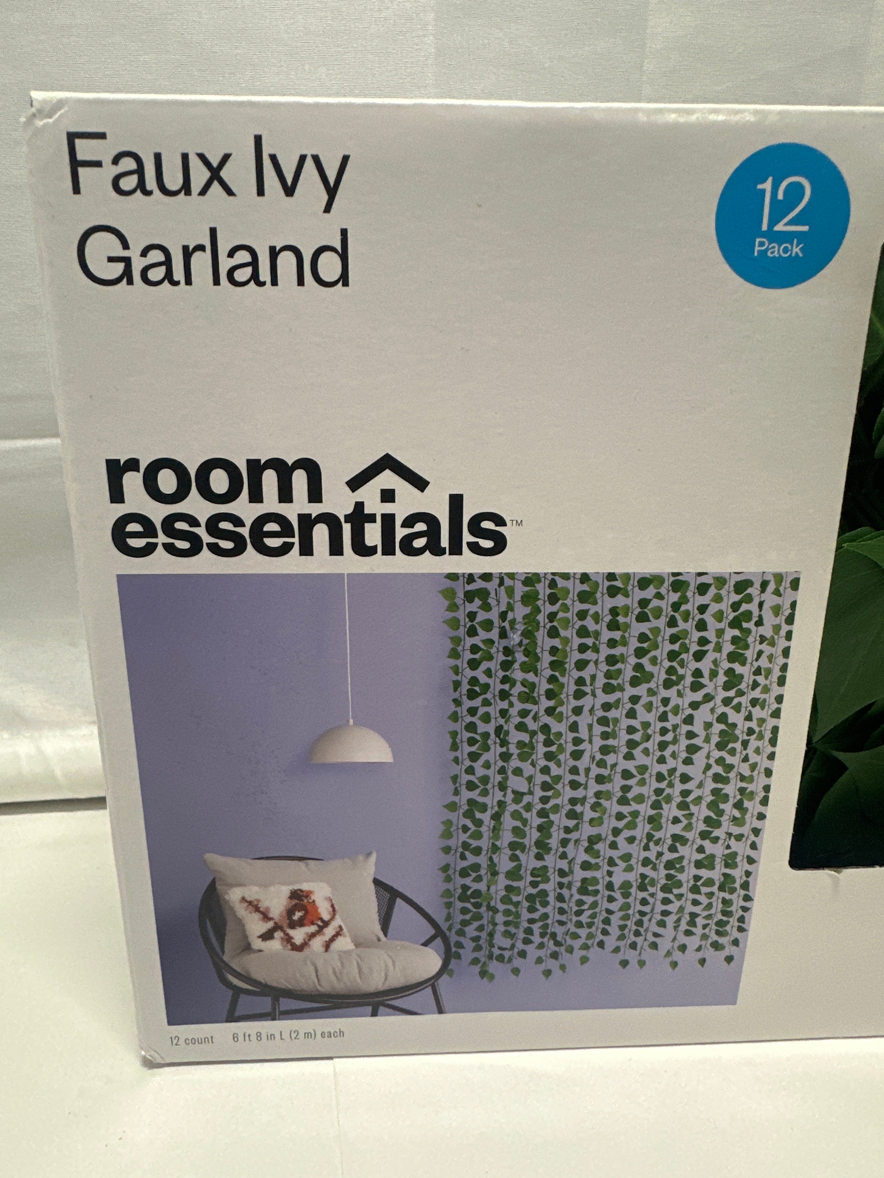 Room Essentials Faux Ivy Garland 12 Pack Artificial Hanging Vines 6ft 8in