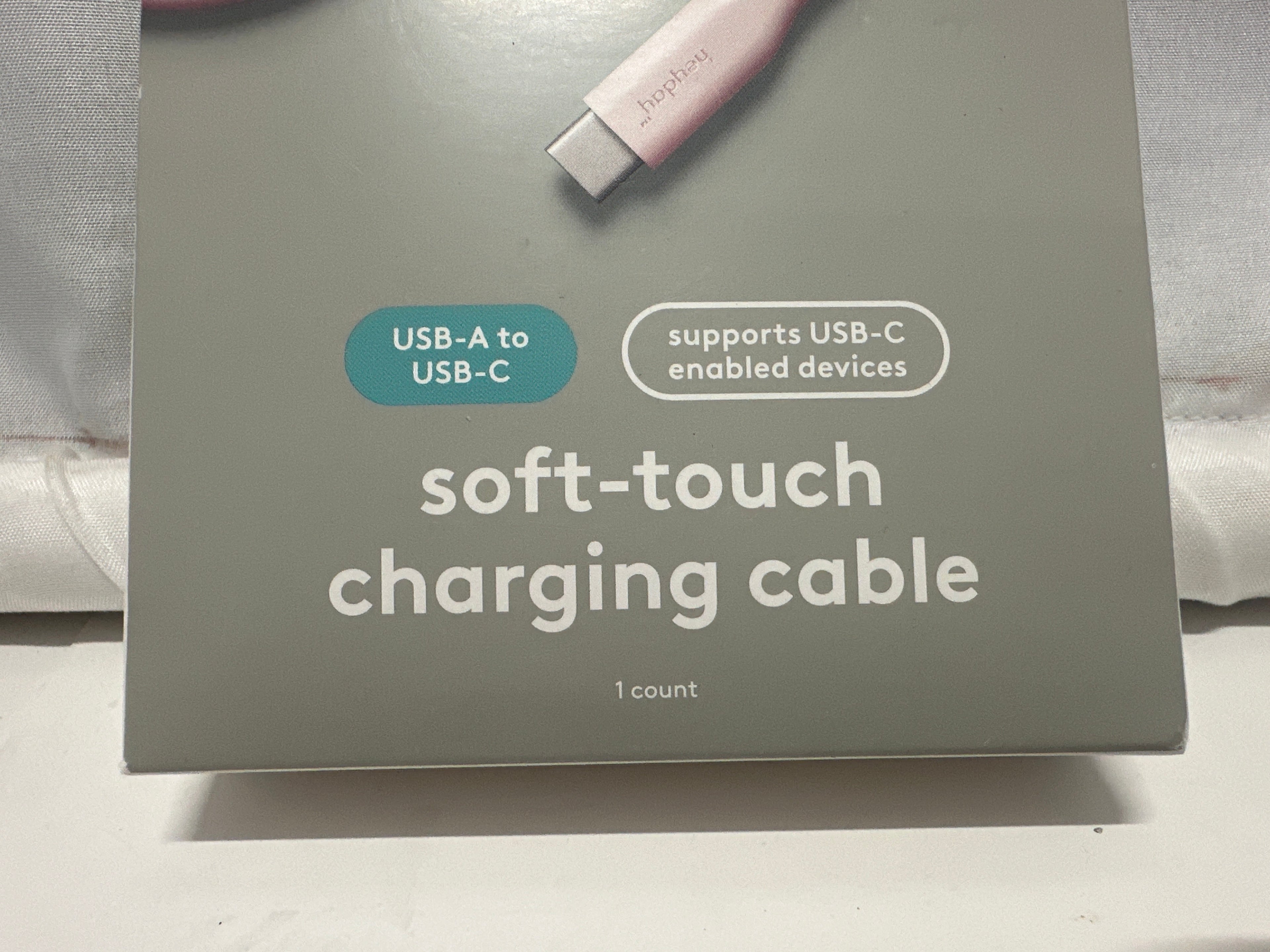 Heyday 6ft USB-A to USB-C Soft-Touch Charging Cable Cosmetic Pink