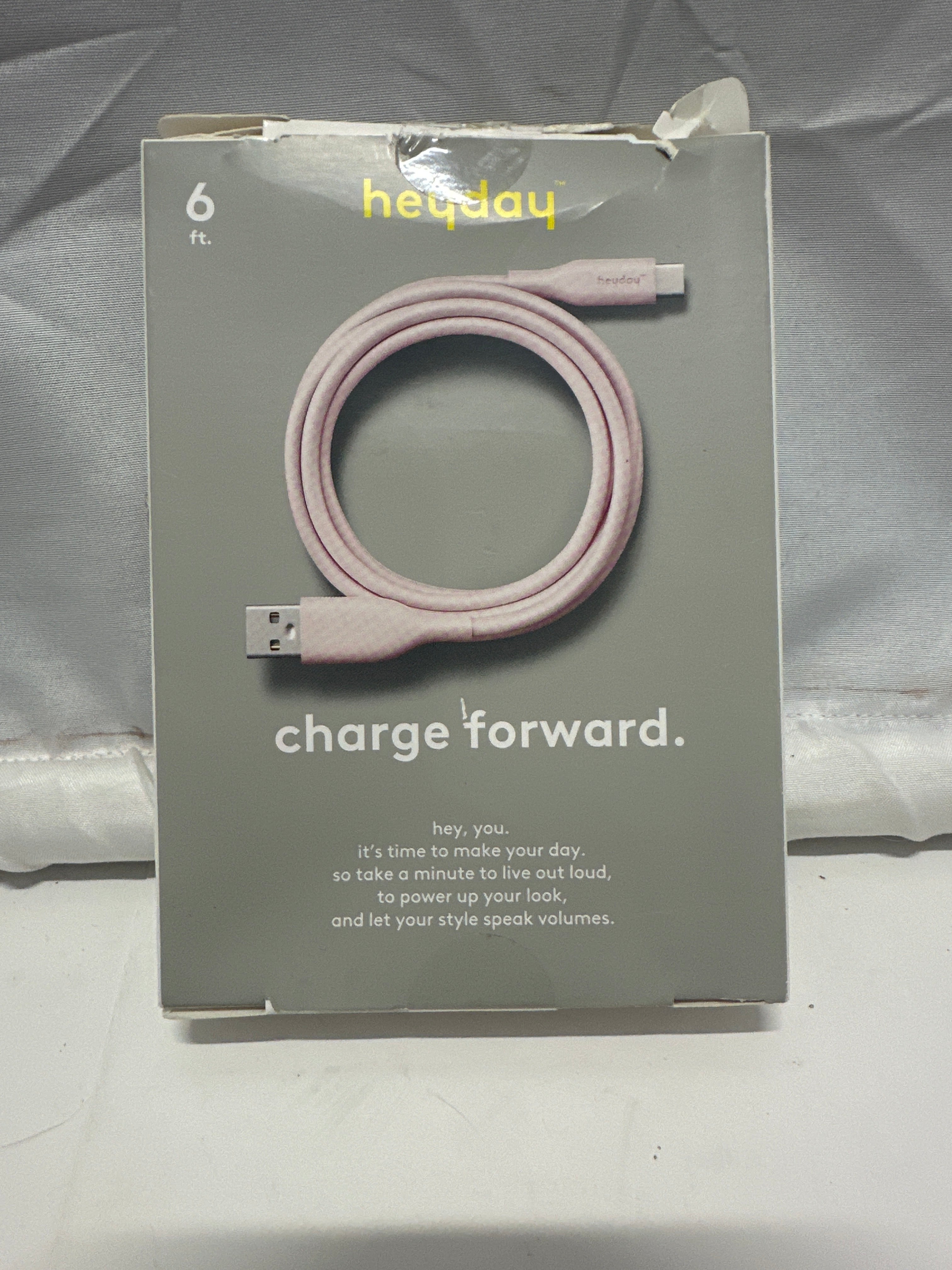 Heyday 6ft USB-A to USB-C Soft-Touch Charging Cable Cosmetic Pink