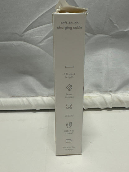 Heyday 6ft USB-A to USB-C Soft-Touch Charging Cable Cosmetic Pink
