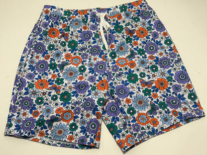 PatPat Men's Floral Butterfly Swim Trunks Board Shorts Blue Orange NWT