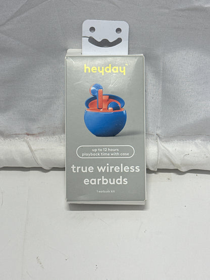 heyday True Wireless Earbuds Bluetooth 5.3 Bright Blue with Charging Case New