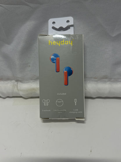 heyday True Wireless Earbuds Bluetooth 5.3 Bright Blue with Charging Case New
