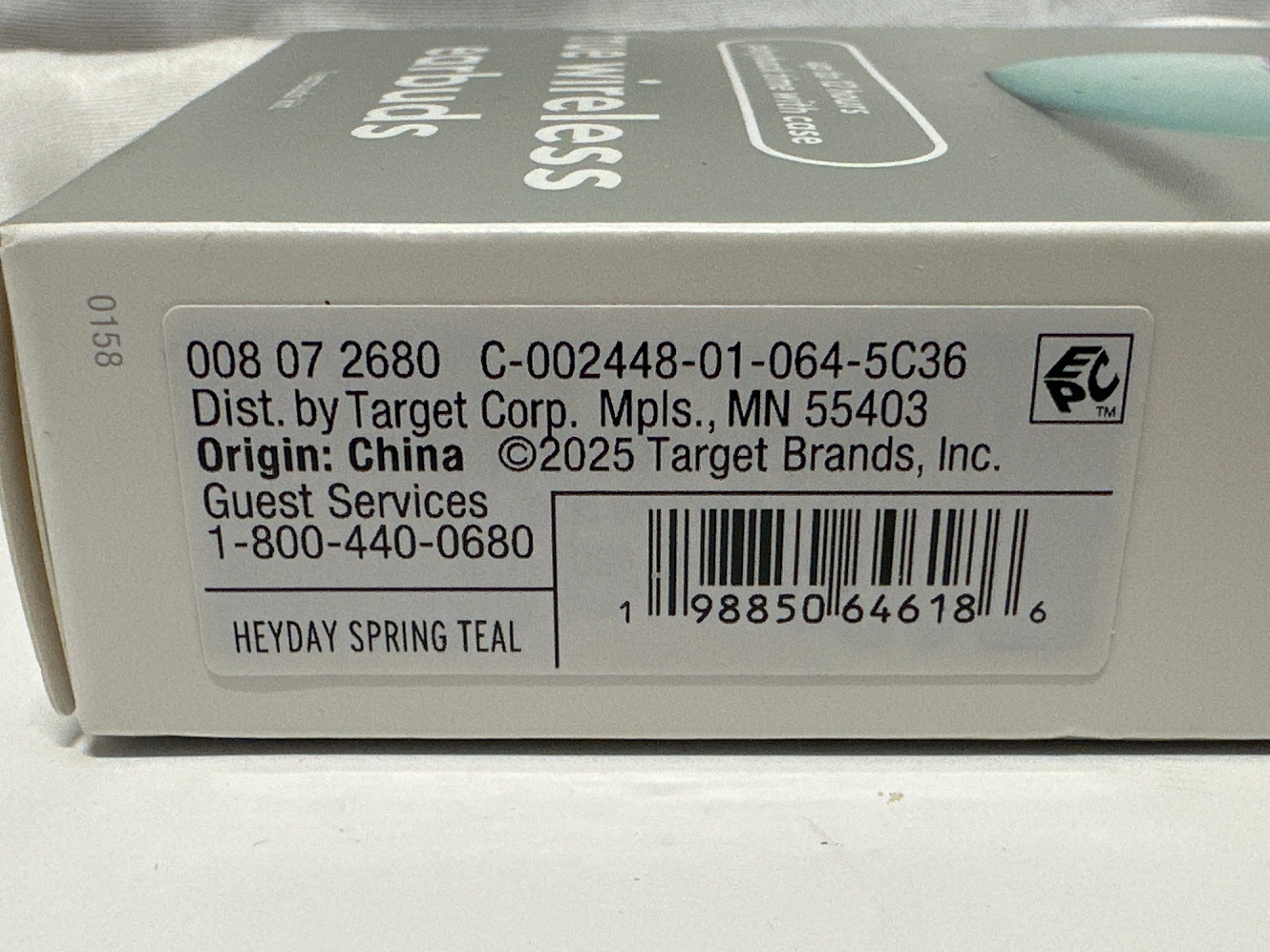 heyday True Wireless Earbuds Bluetooth 5.3 Spring Teal with Charging Case New