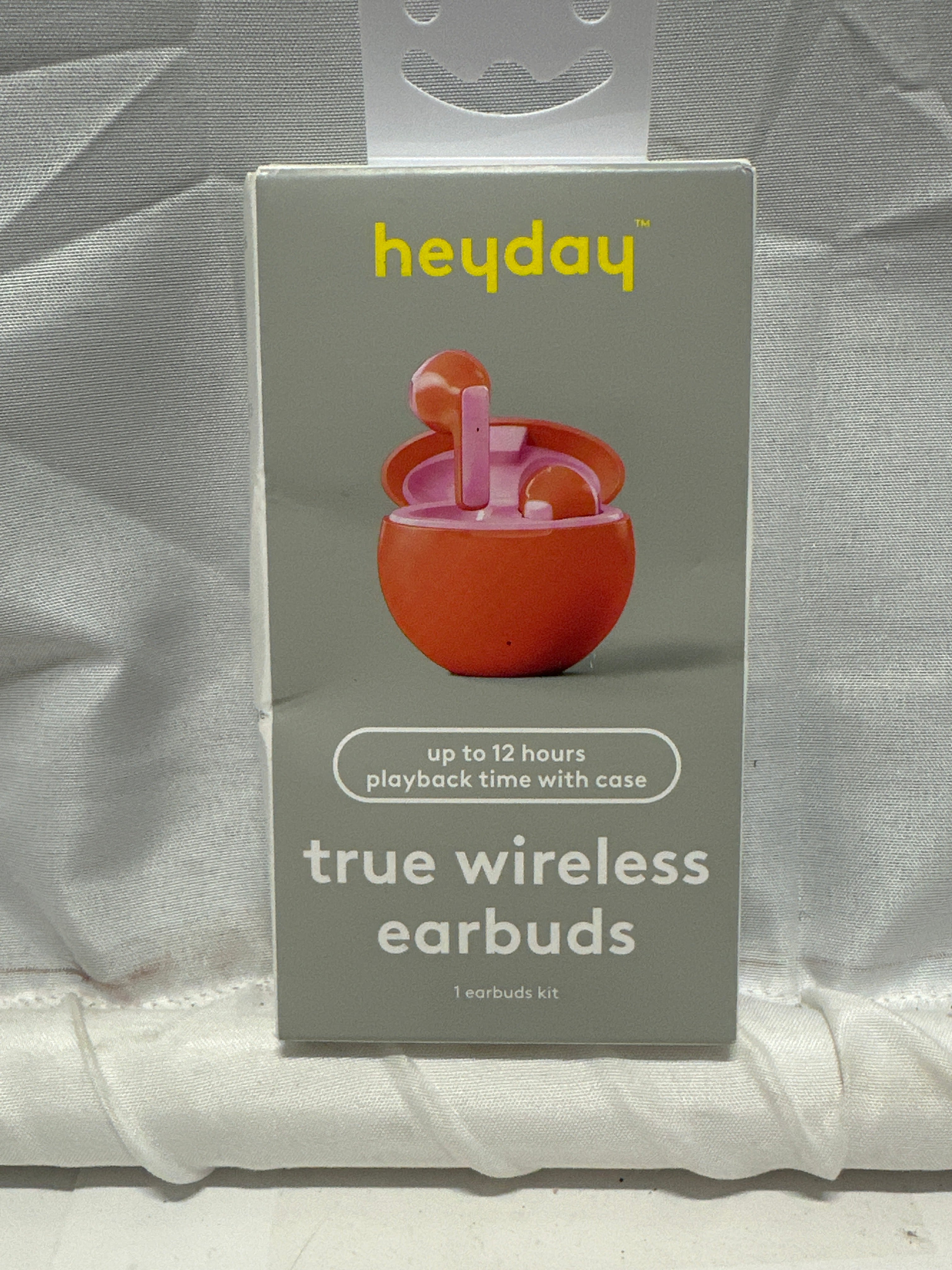 heyday True Wireless Earbuds Bluetooth 5.3 Coral Orange with Charging Case New