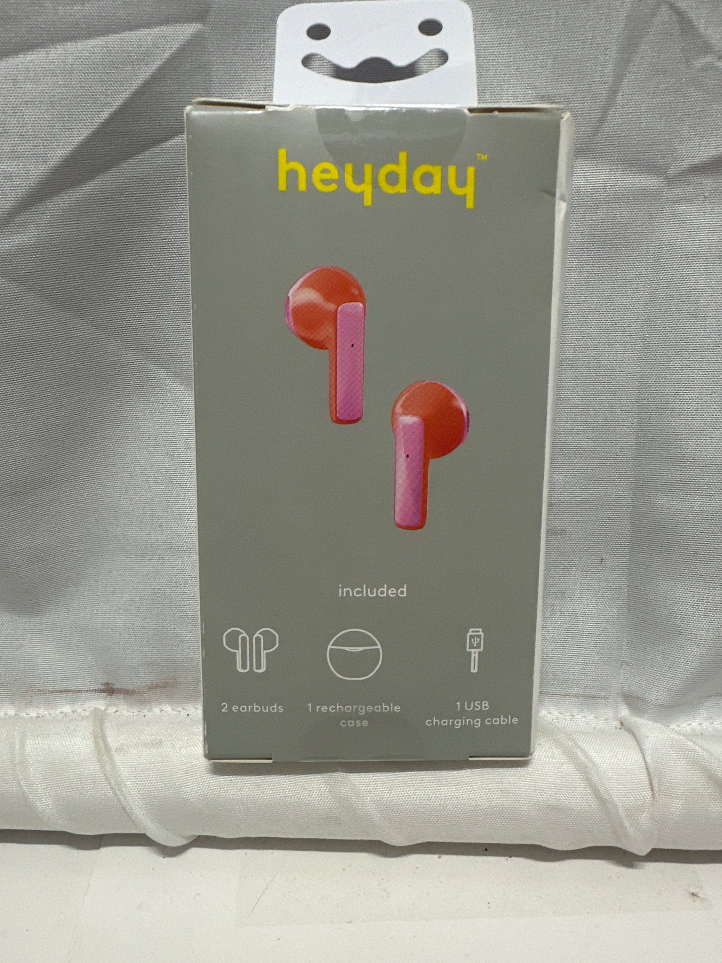 heyday True Wireless Earbuds Bluetooth 5.3 Coral Orange with Charging Case New