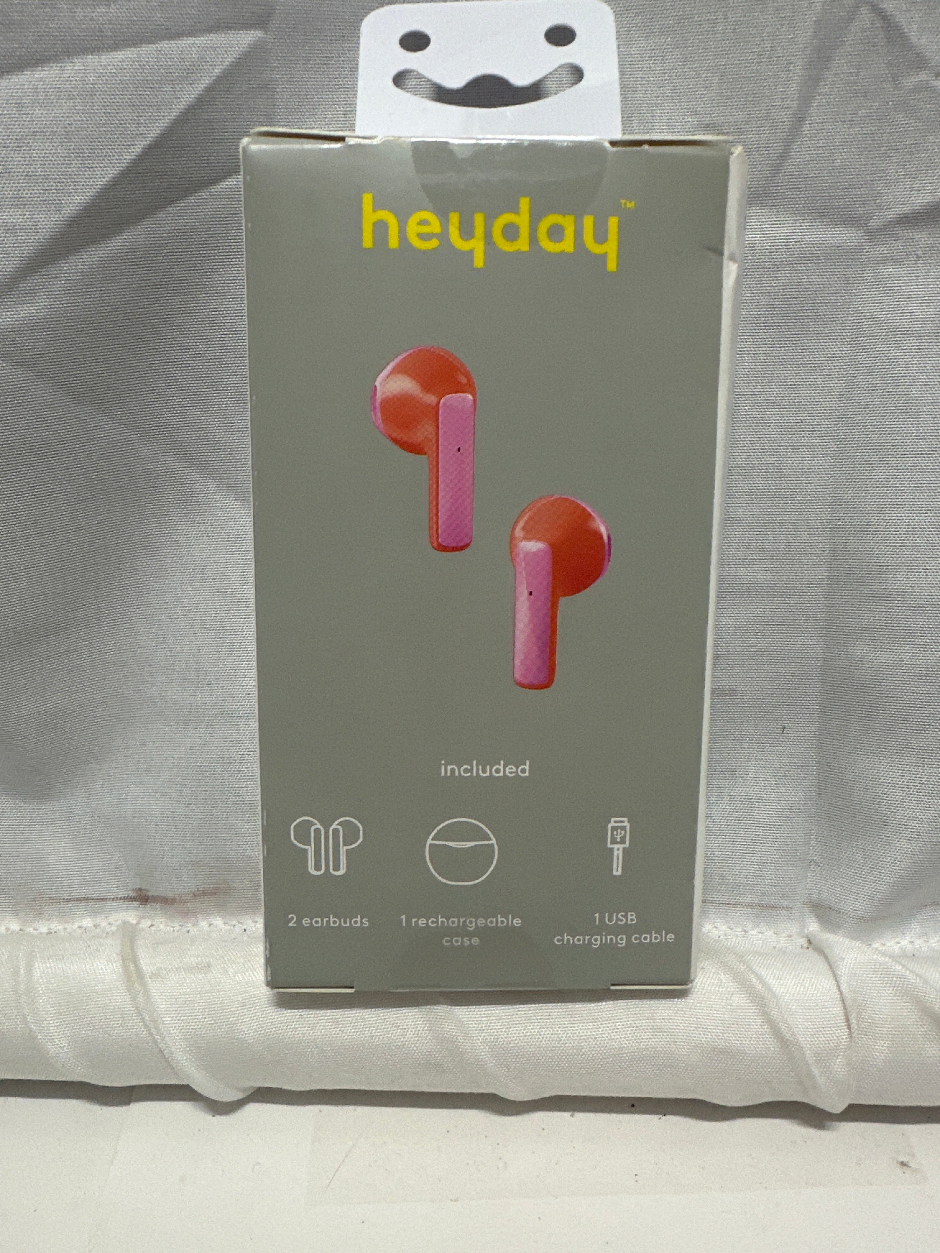 heyday True Wireless Earbuds Bluetooth 5.3 Coral Orange with Charging Case New