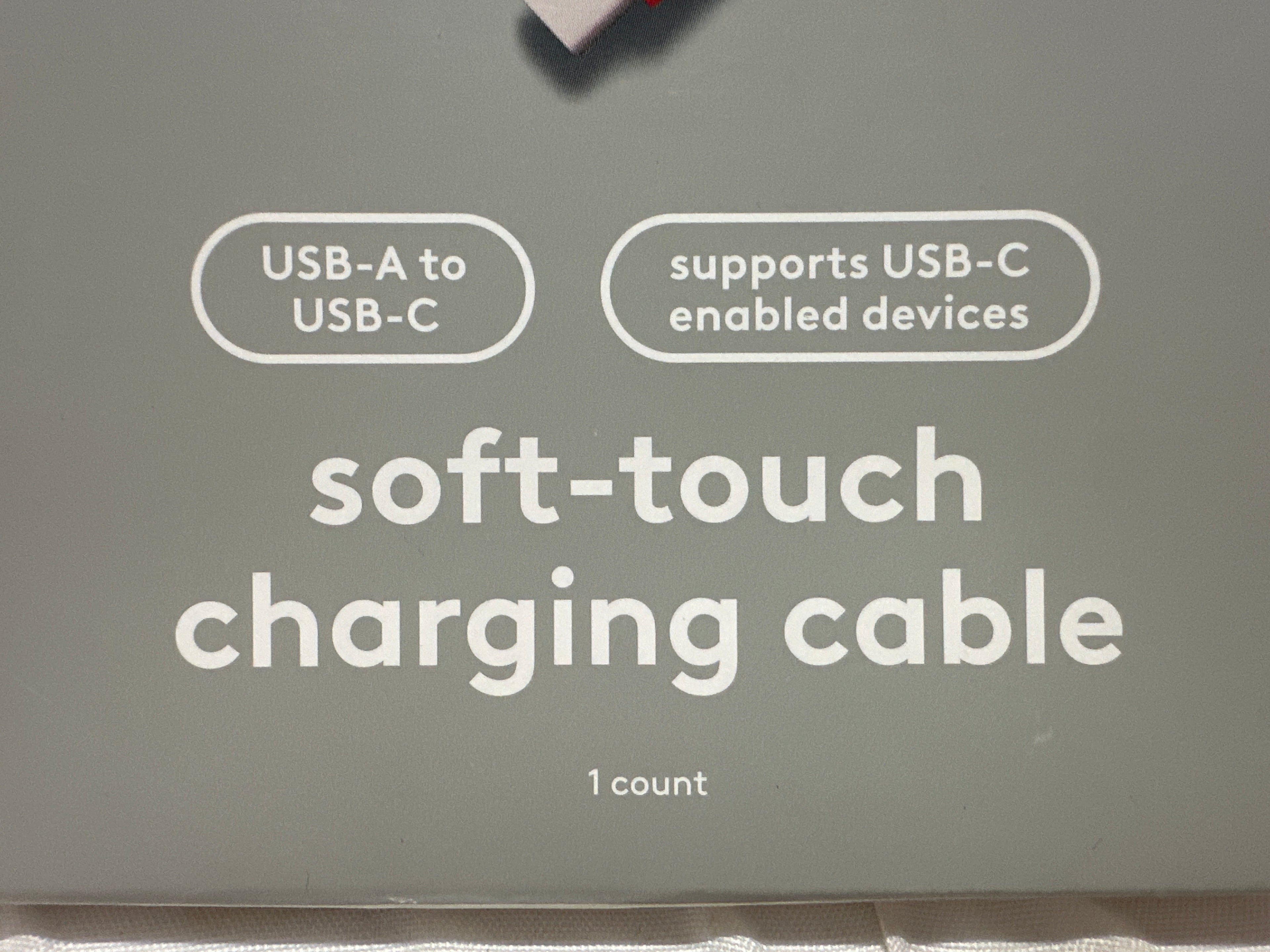 Heyday 6ft USB-A to USB-C Soft-Touch Charging Cable Coral