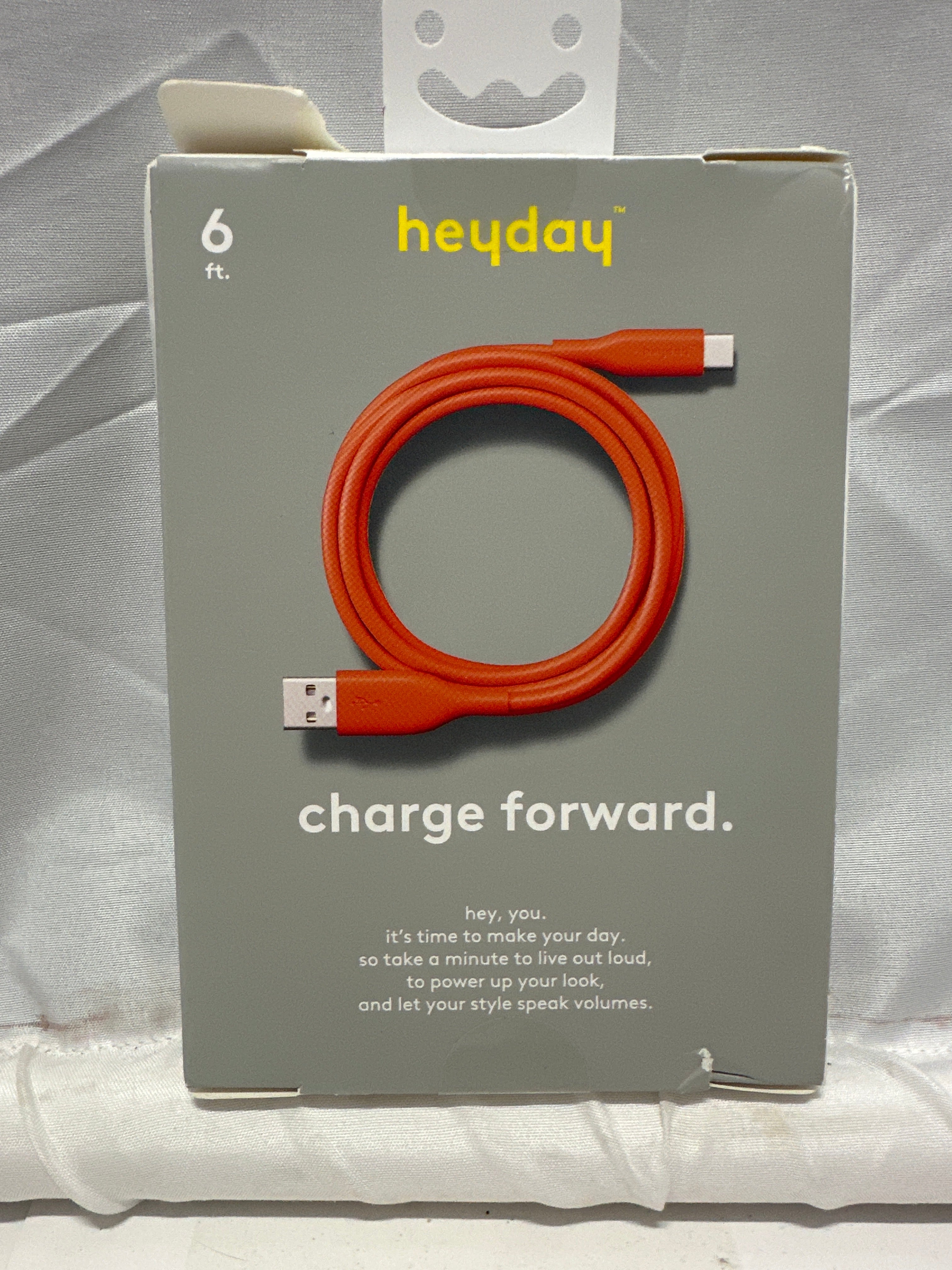 Heyday 6ft USB-A to USB-C Soft-Touch Charging Cable Coral