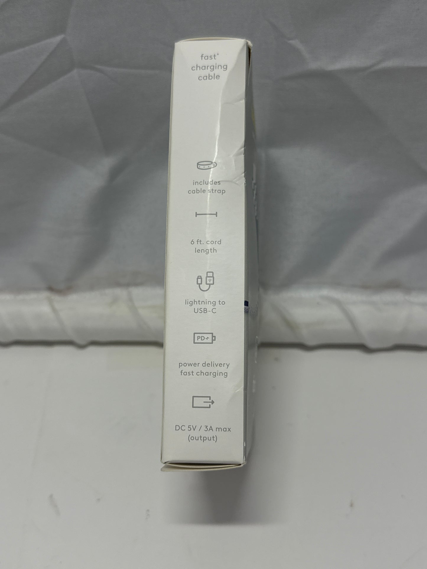 Heyday Artist Series 6ft Lightning to USB-C Fast Charging Cable Blue Check