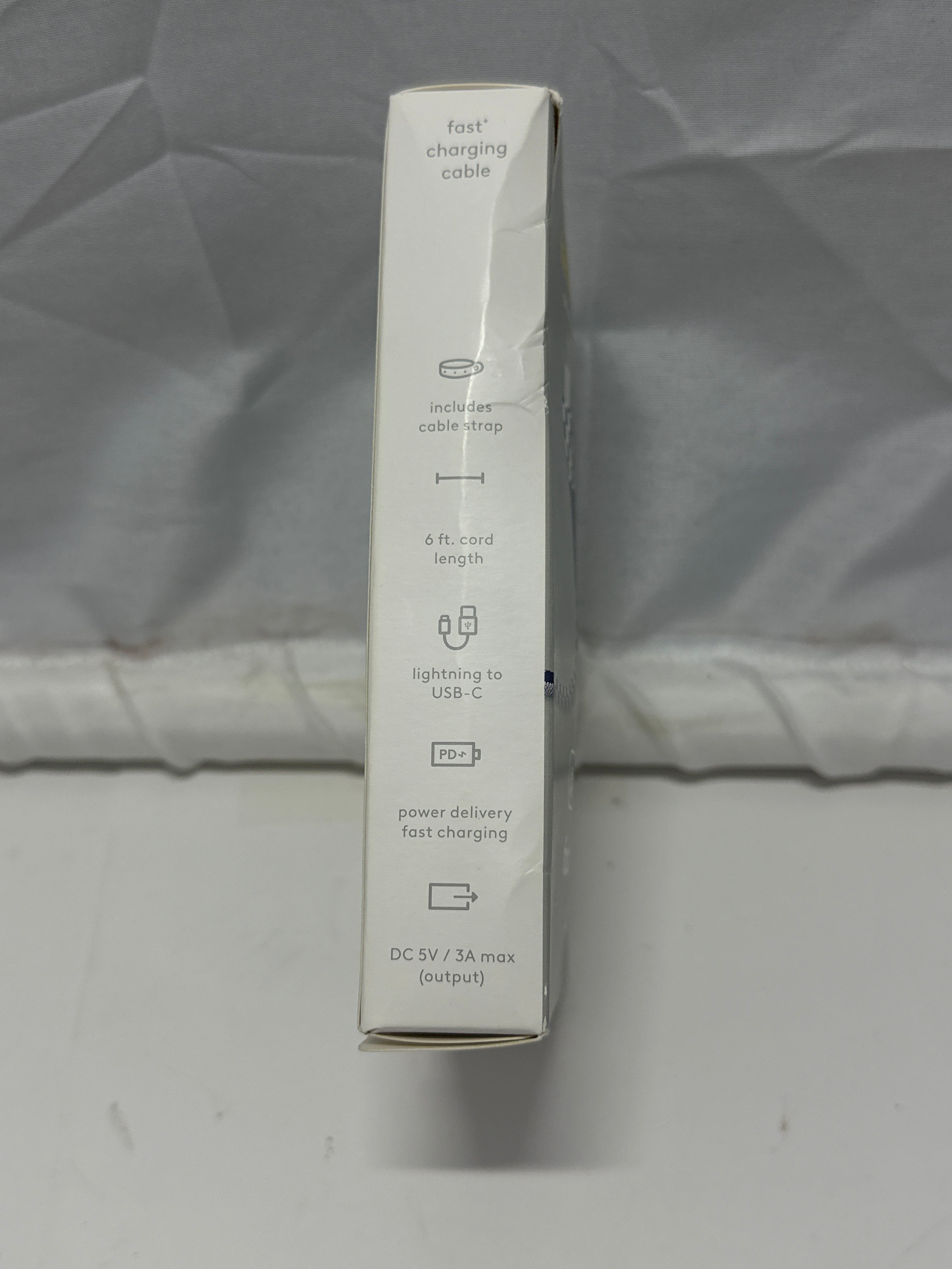Heyday Artist Series 6ft Lightning to USB-C Fast Charging Cable Blue Check