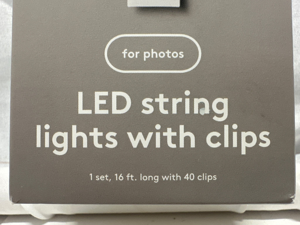 Heyday LED Photo String Lights w/ 40 Clips 16ft Rose Gold Battery Powered