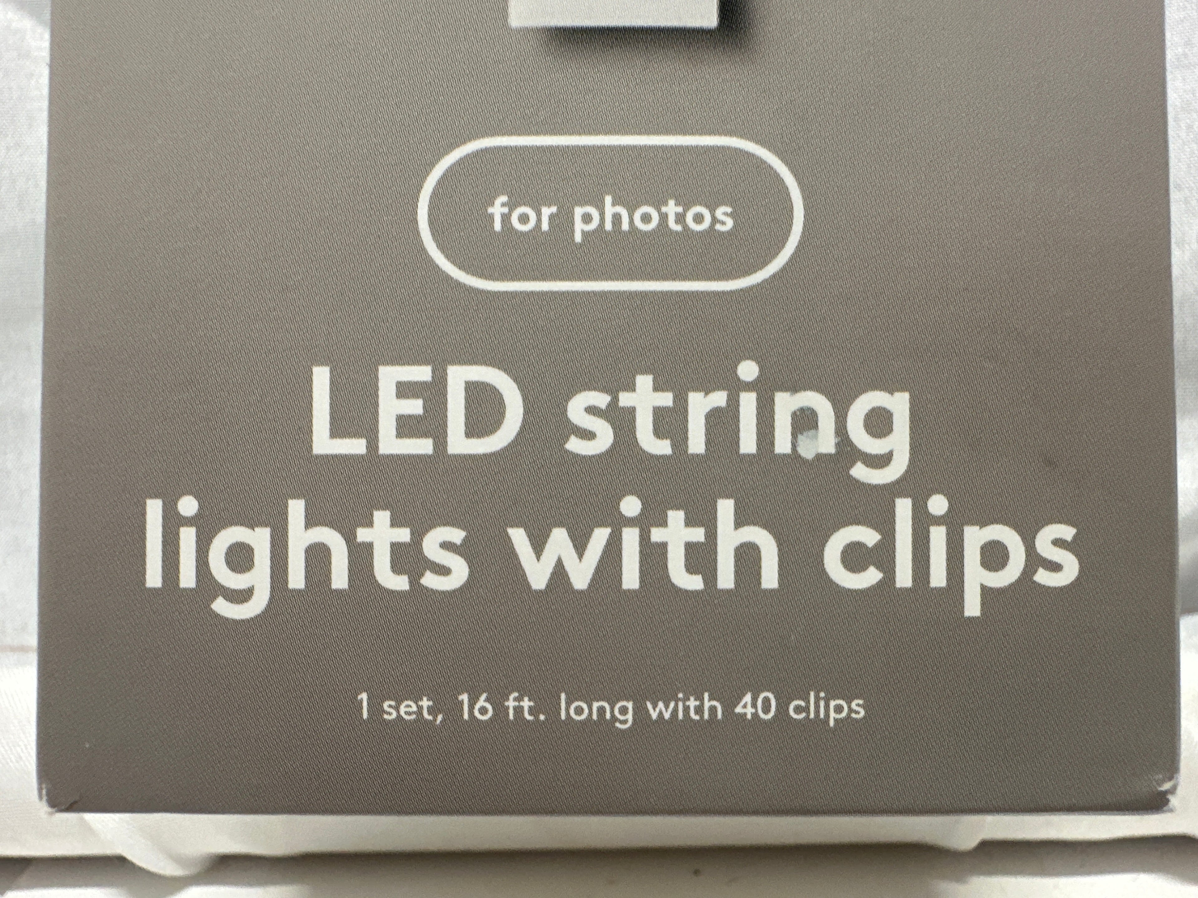 Heyday LED Photo String Lights w/ 40 Clips 16ft Rose Gold Battery Powered
