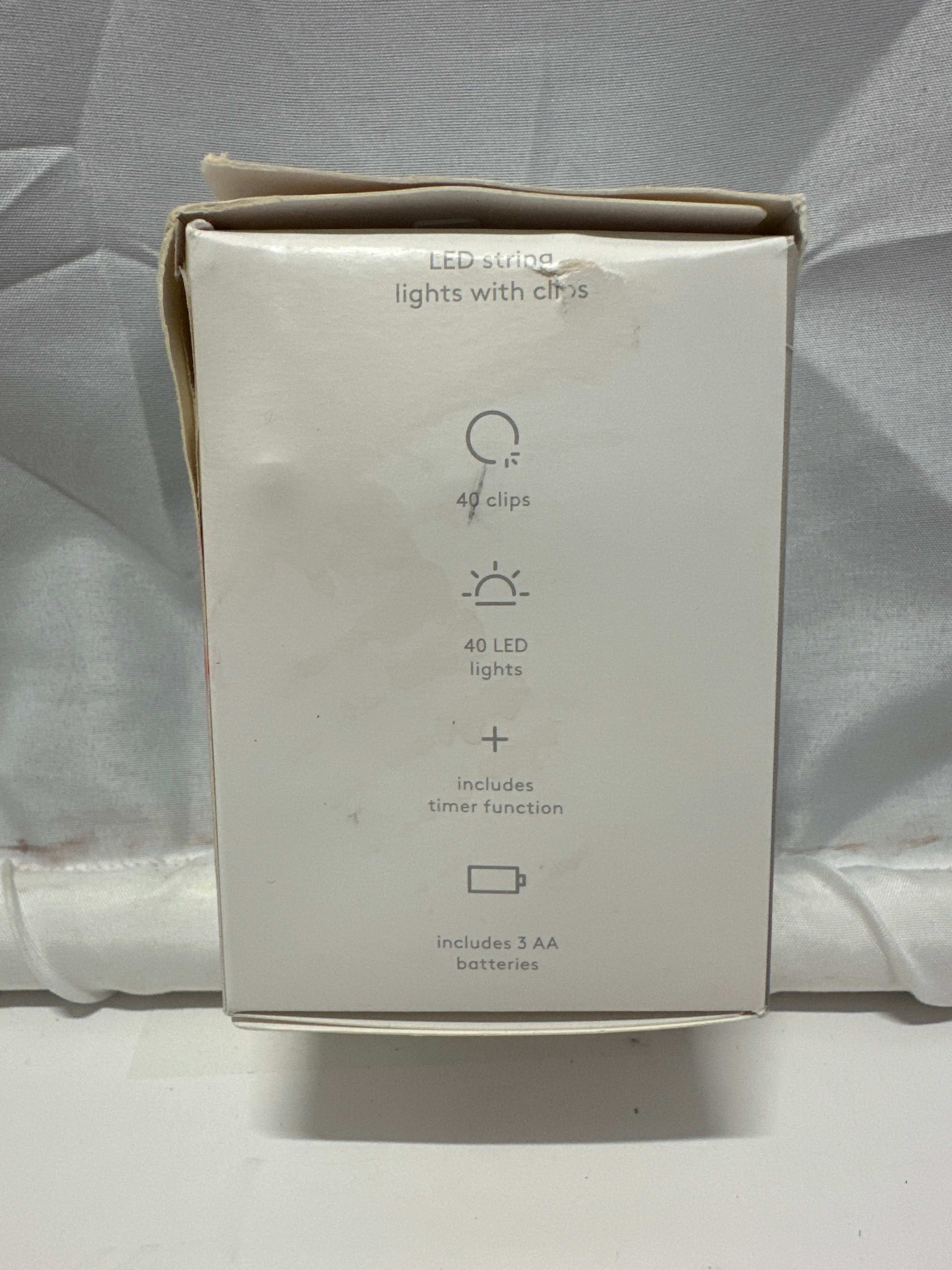 Heyday LED Photo String Lights w/ 40 Clips 16ft Rose Gold Battery Powered
