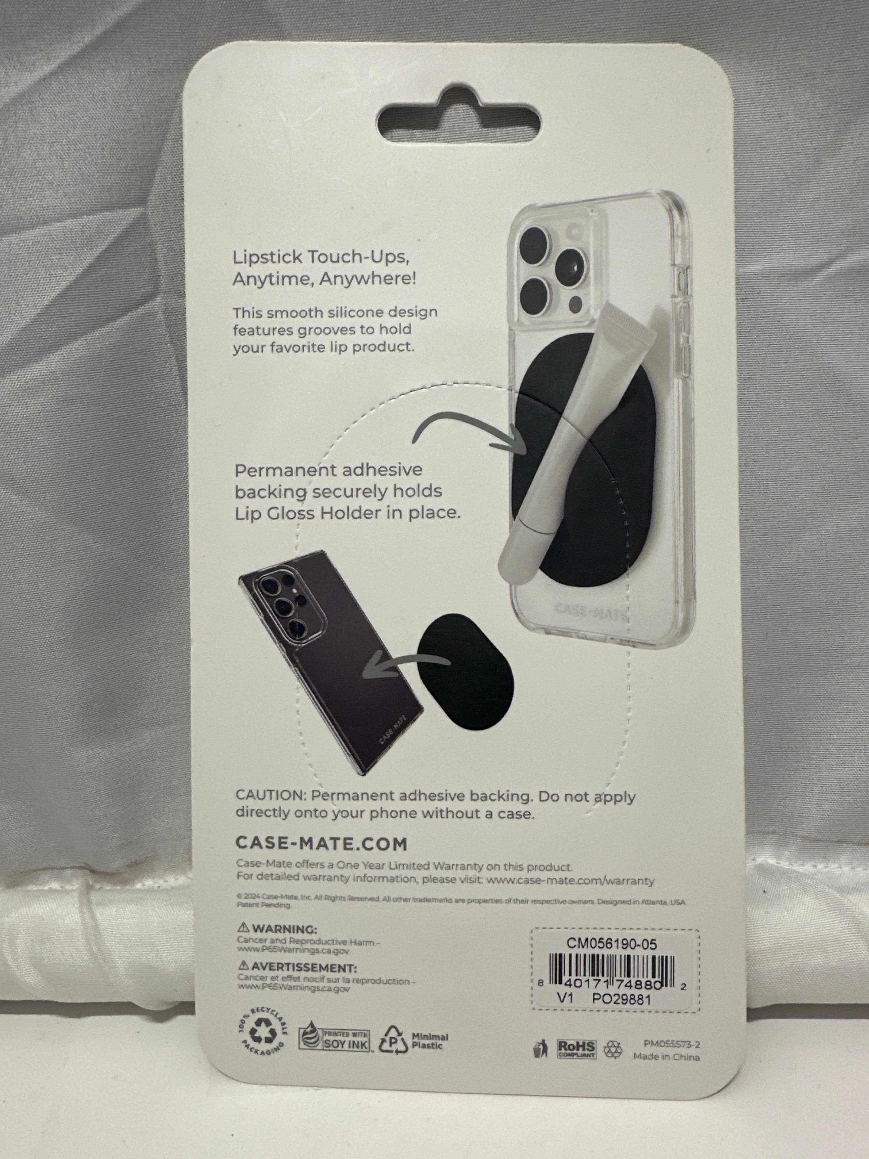 Case-Mate Lip Gloss Holder Adhesive Phone Case Accessory Blue