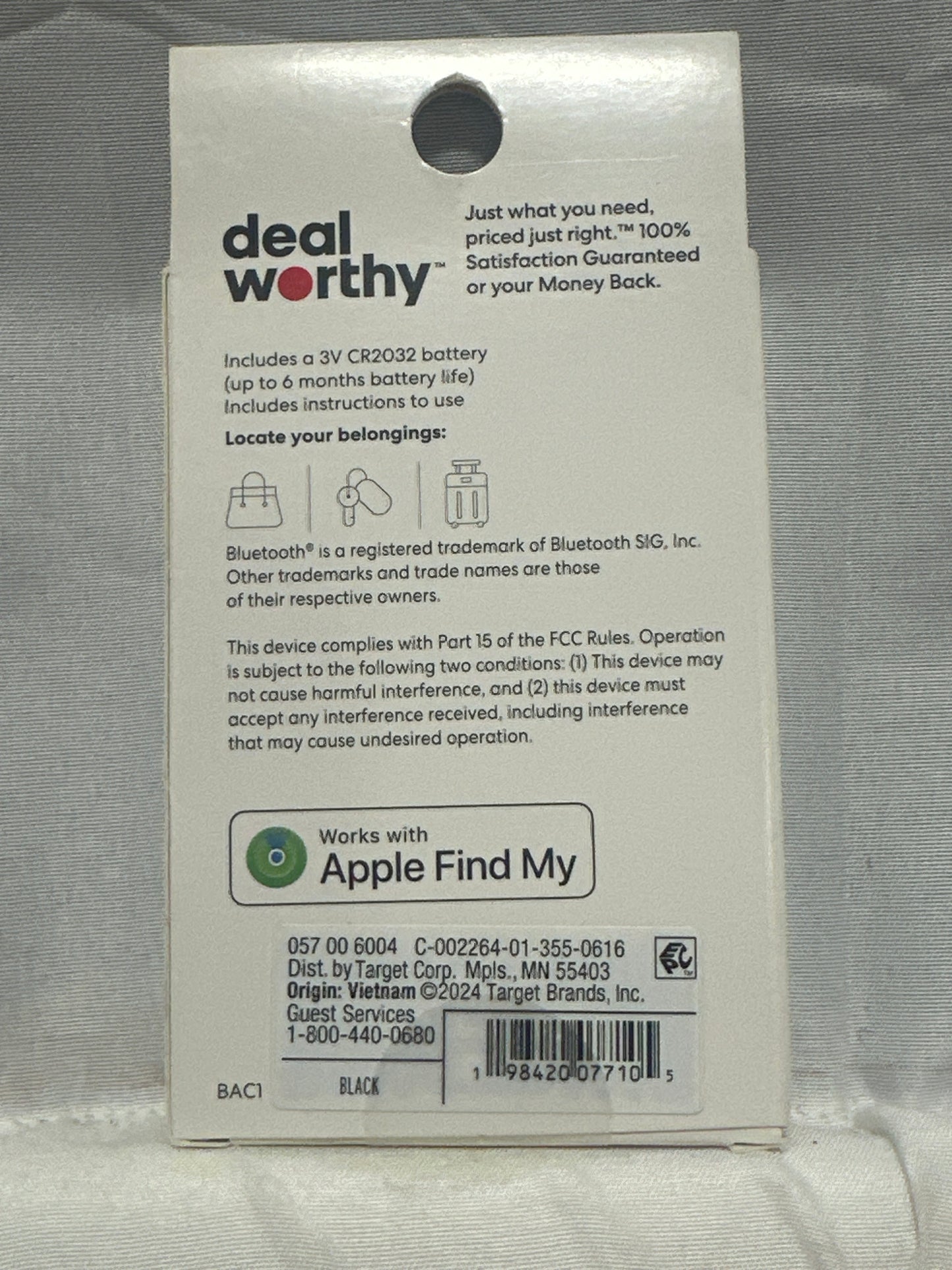 Dealworthy Item Locator Bluetooth Tracker Apple Find My Black Key Finder