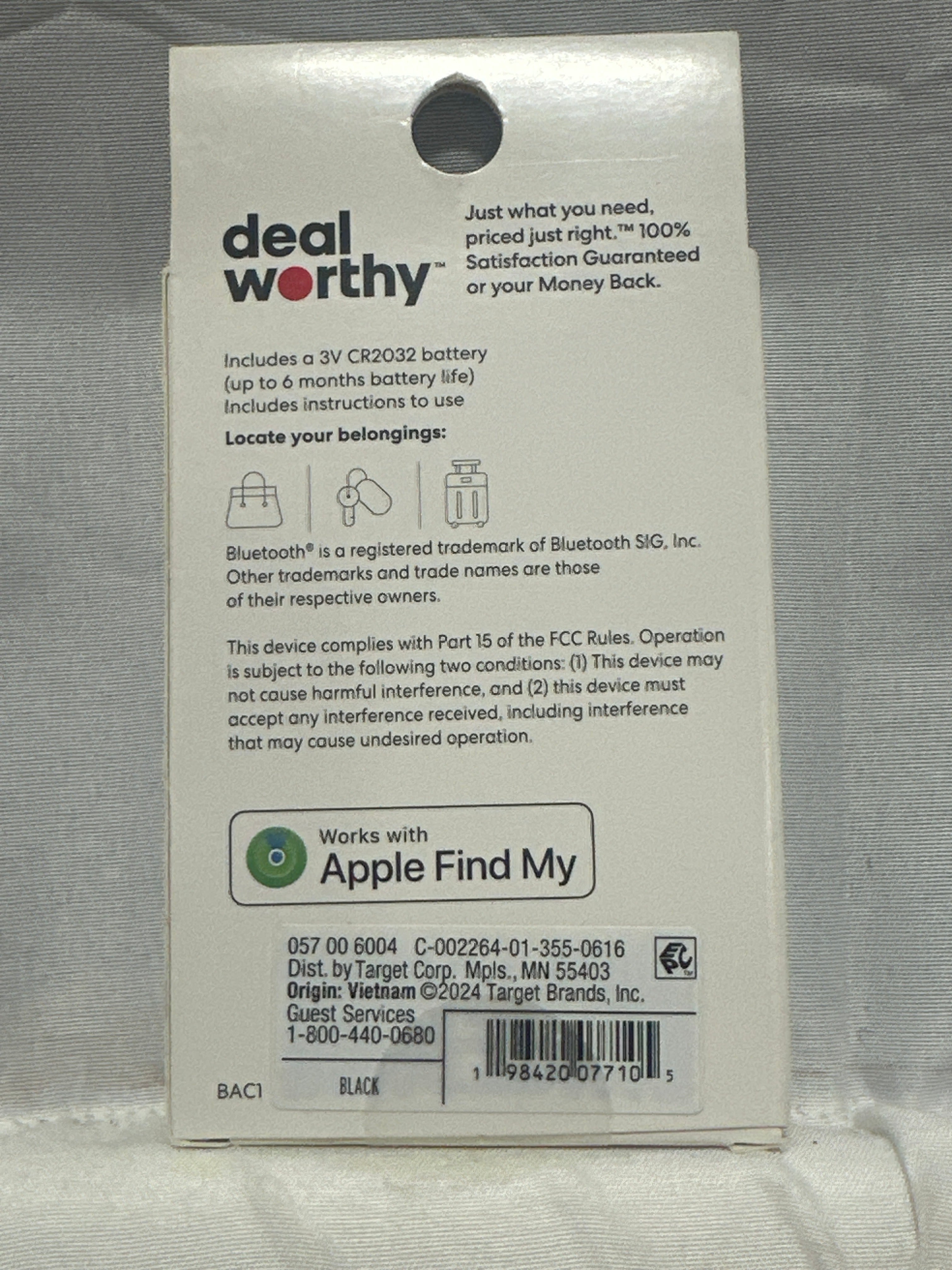 Dealworthy Item Locator Bluetooth Tracker Apple Find My Black Key Finder