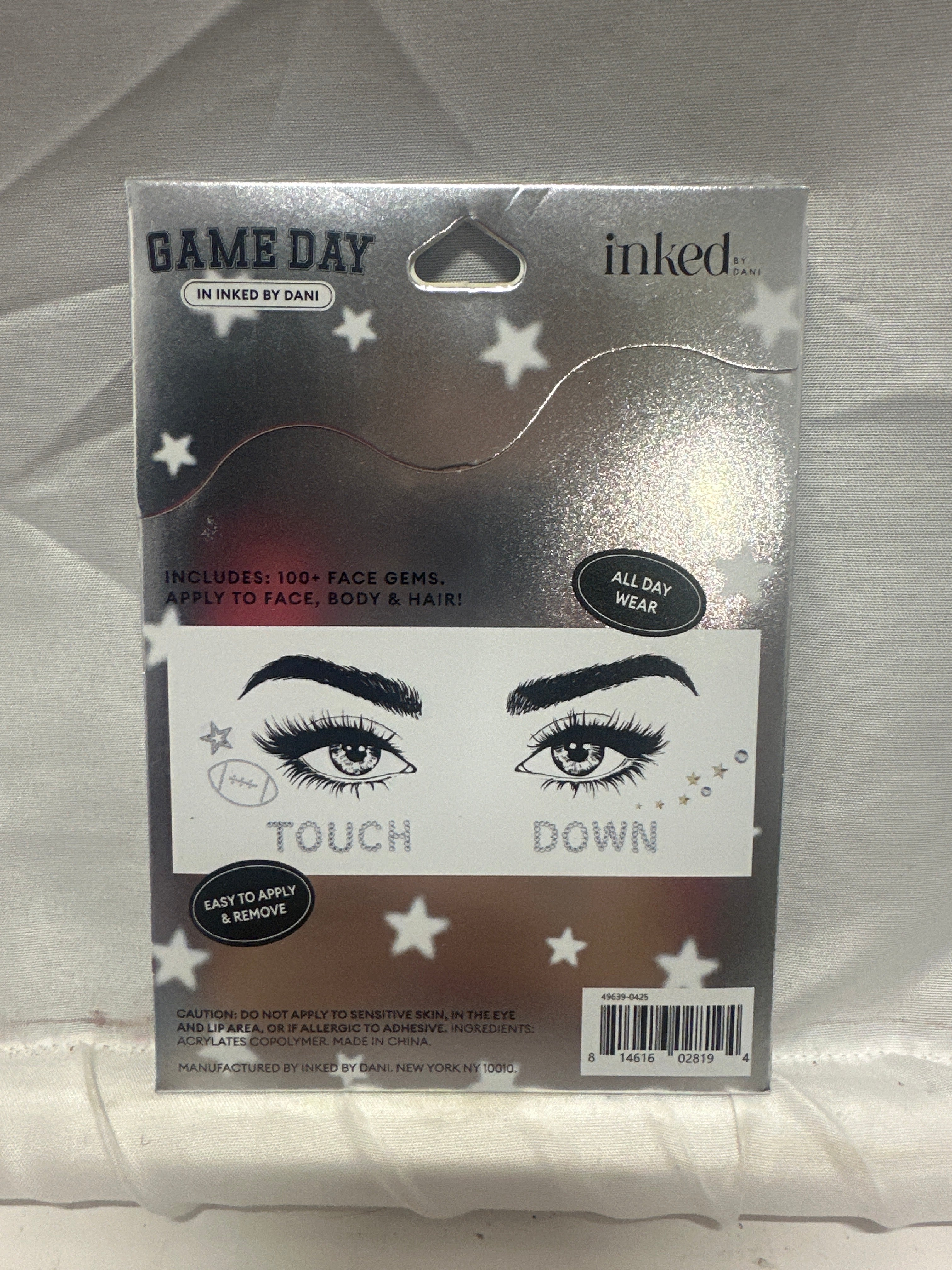 Inked by Dani Game Day Touch Down Face Gems Rhinestone Stickers Football (5 PACK)