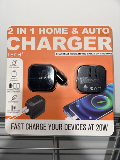 Tech Squared Fast Charge 20W – USB-A & USB-C Wall Chargers (2-Pack)