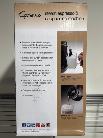 Capresso Steam PRO 4-Cup Espresso and Cappuccino Machine Model 305.01