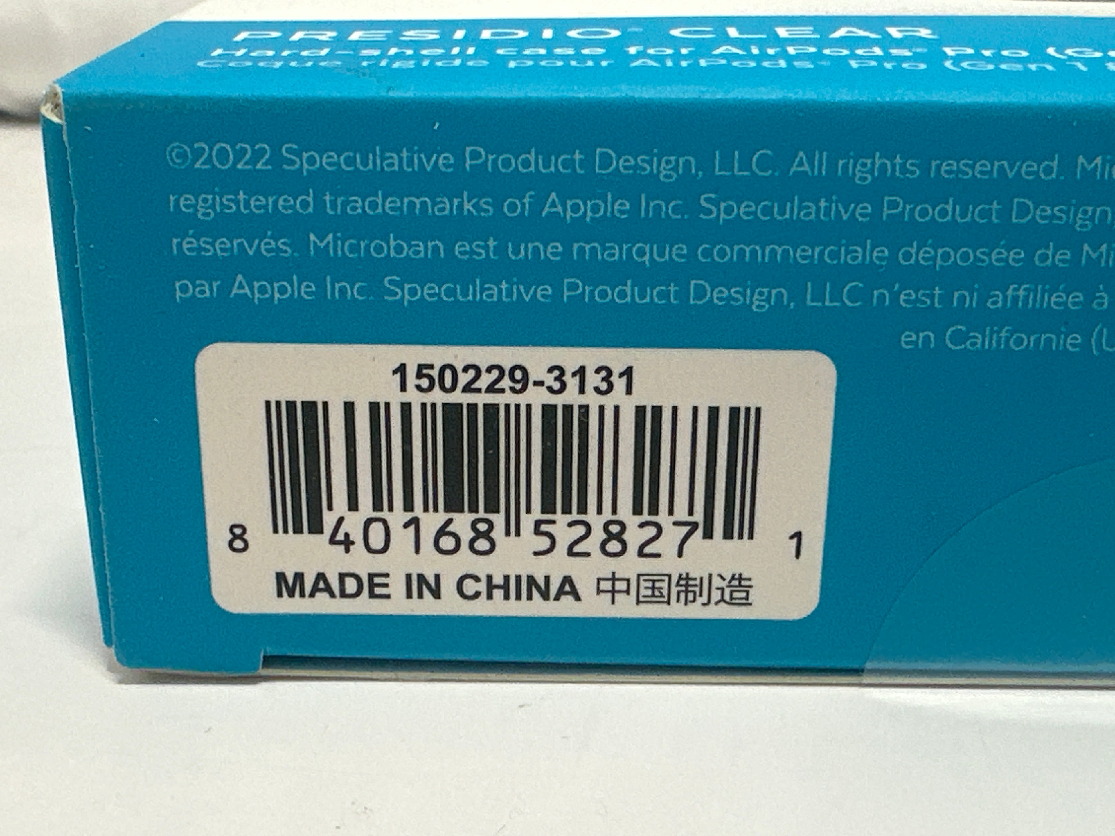 Speck Presidio Clear AirPods Pro Gen 1 & 2 Hard Shell Case Clear w/ Carabiner