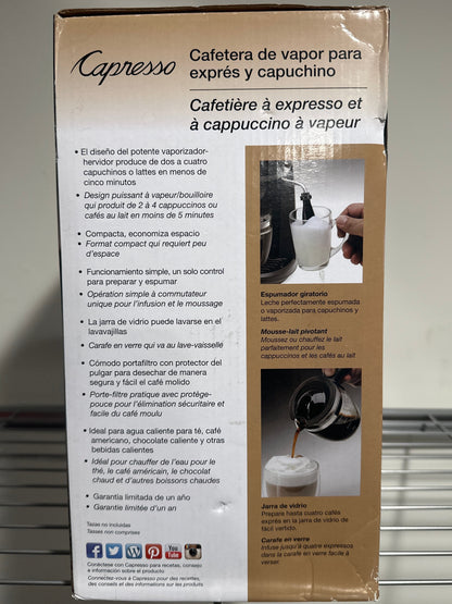 Capresso Steam PRO 4-Cup Espresso and Cappuccino Machine Model 305.01