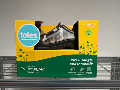 Totes Women’s Clog – Comfort Slip-On Footwear Size 7 Animal Print