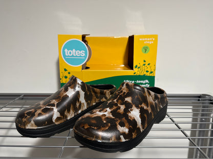Totes Women’s Clog – Comfort Slip-On Footwear Size 7 Animal Print