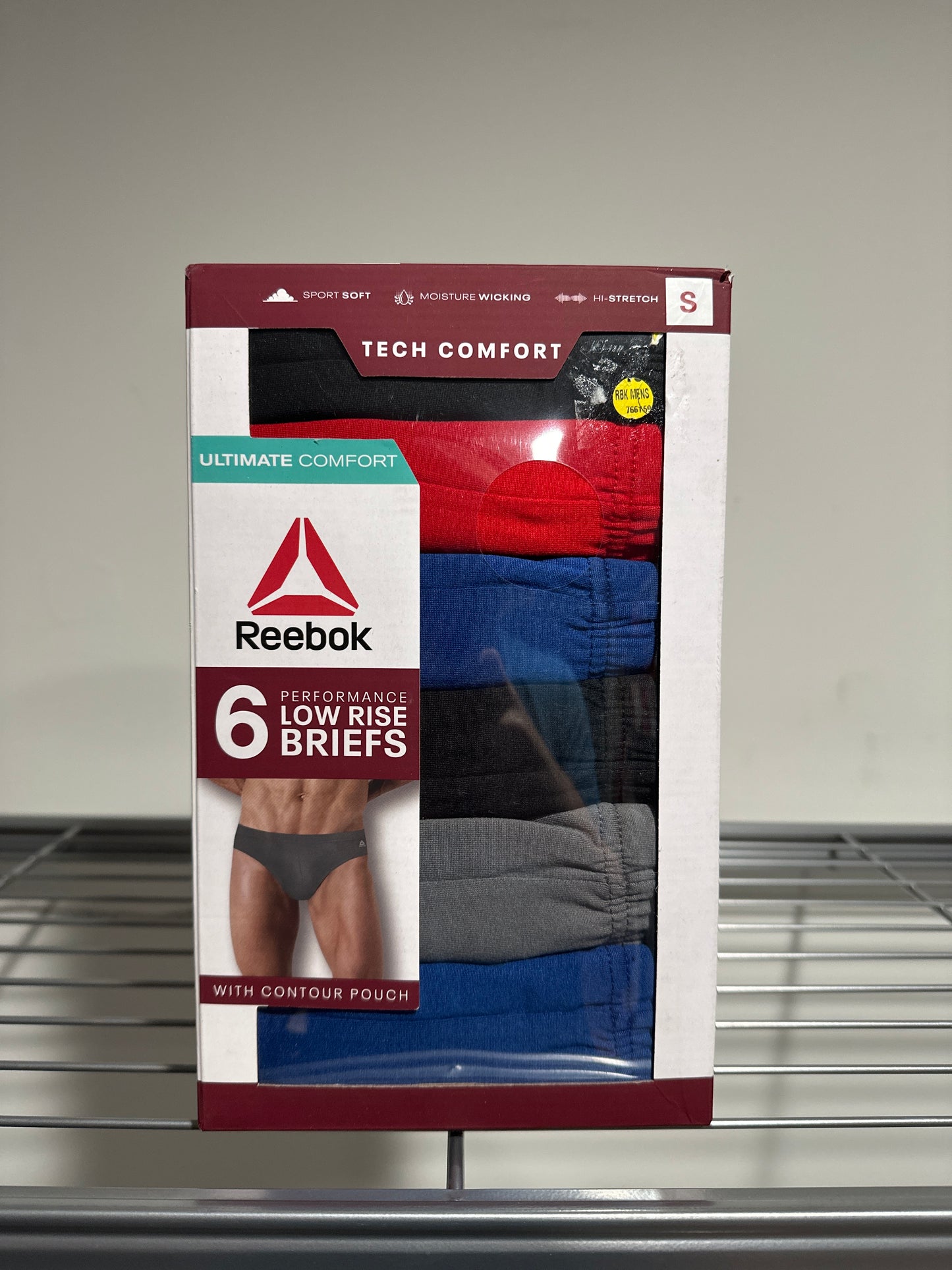 Reebok Men’s Underwear Tech Comfort Performance Low Rise Briefs, 6-Pack-S