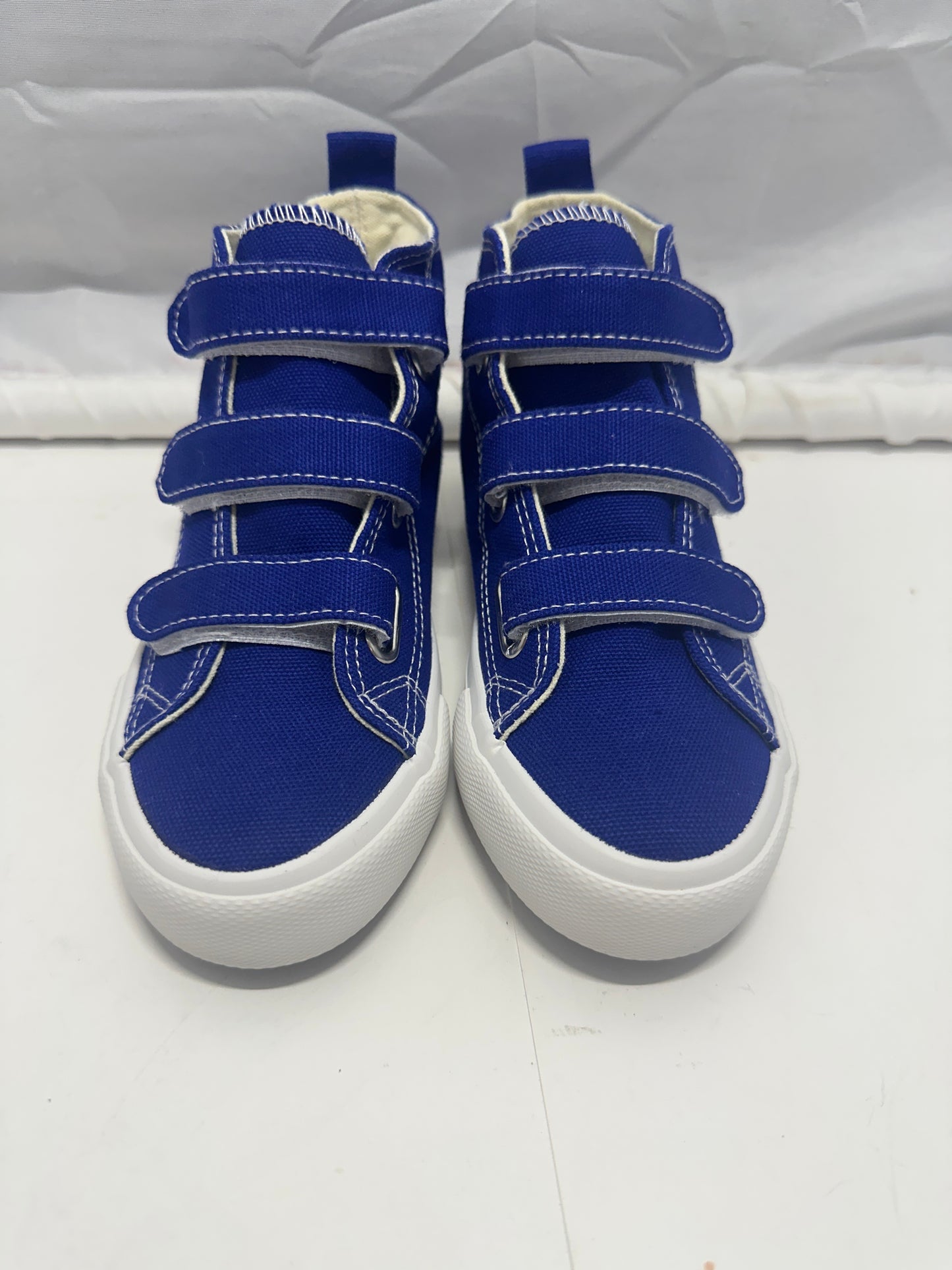 OPOEE Kids Canvas Sneakers Hook & Loop Shoes Blue US 1-5 (EU 32-37)